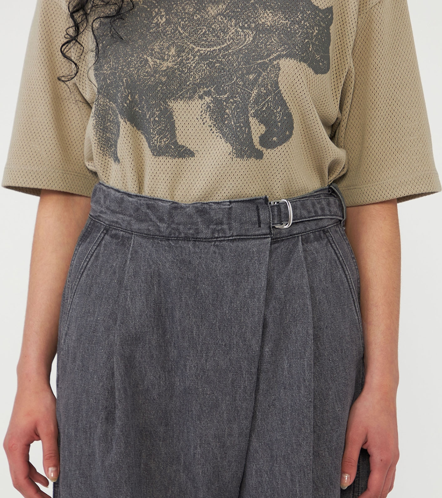 Linen Cotton Denim Field Wrap Pants