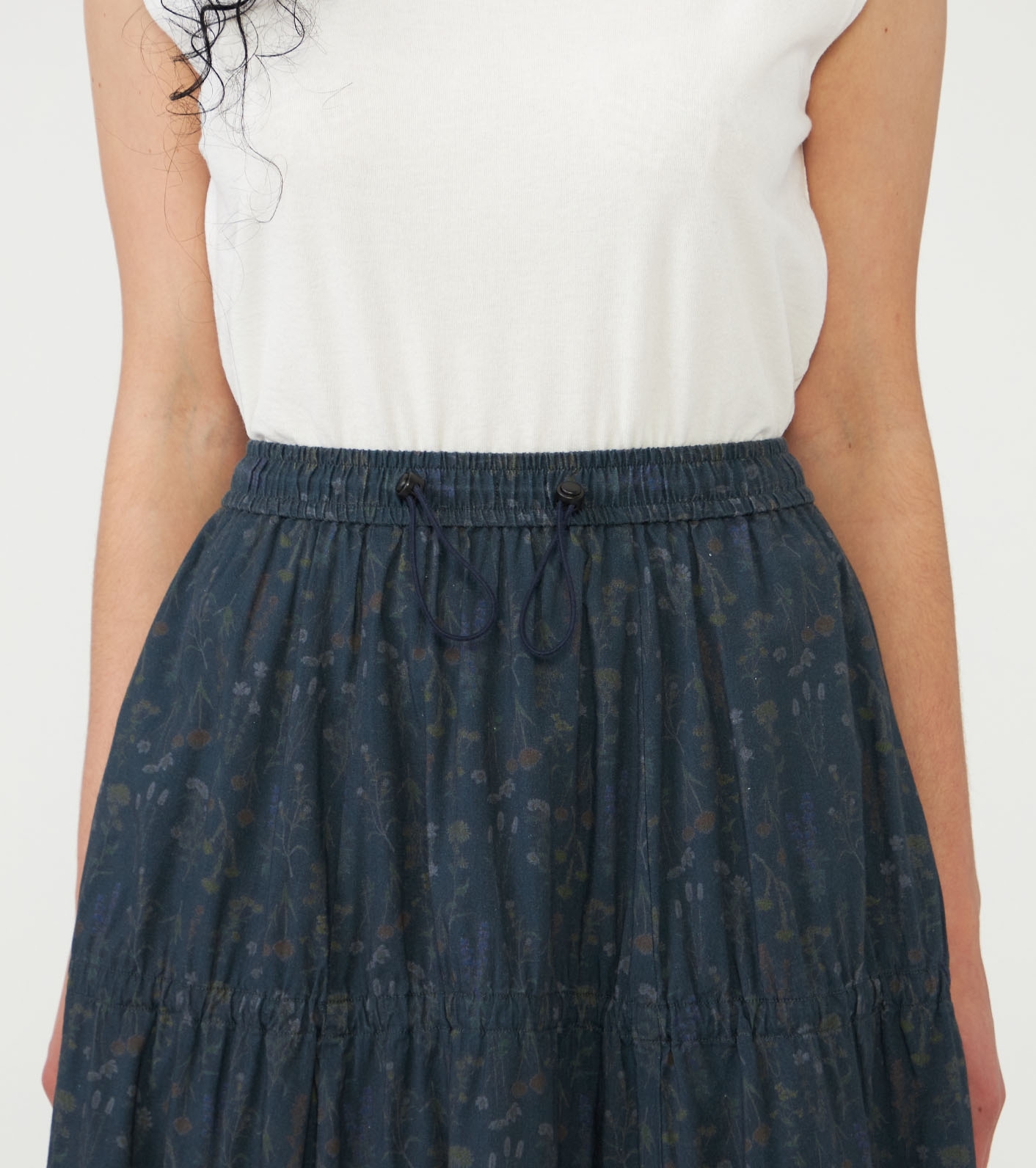 Flower Printed Field Tiered Skirt