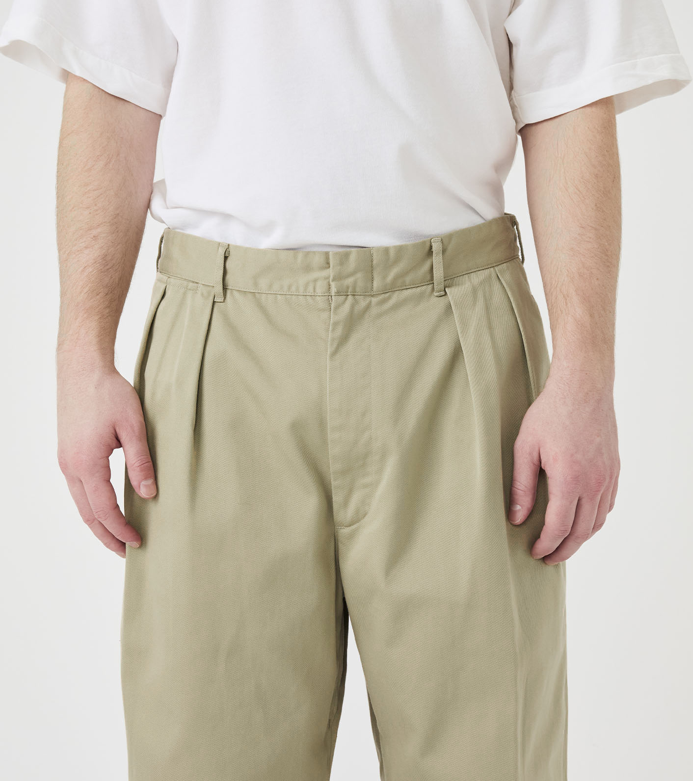 Double Pleated Chino Pants