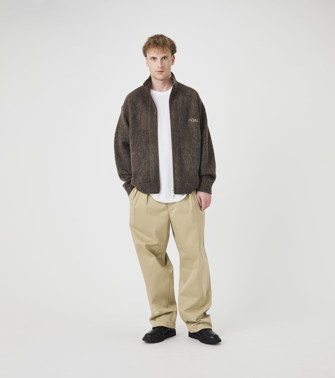 OOAL Zip Up Mohair Jacket