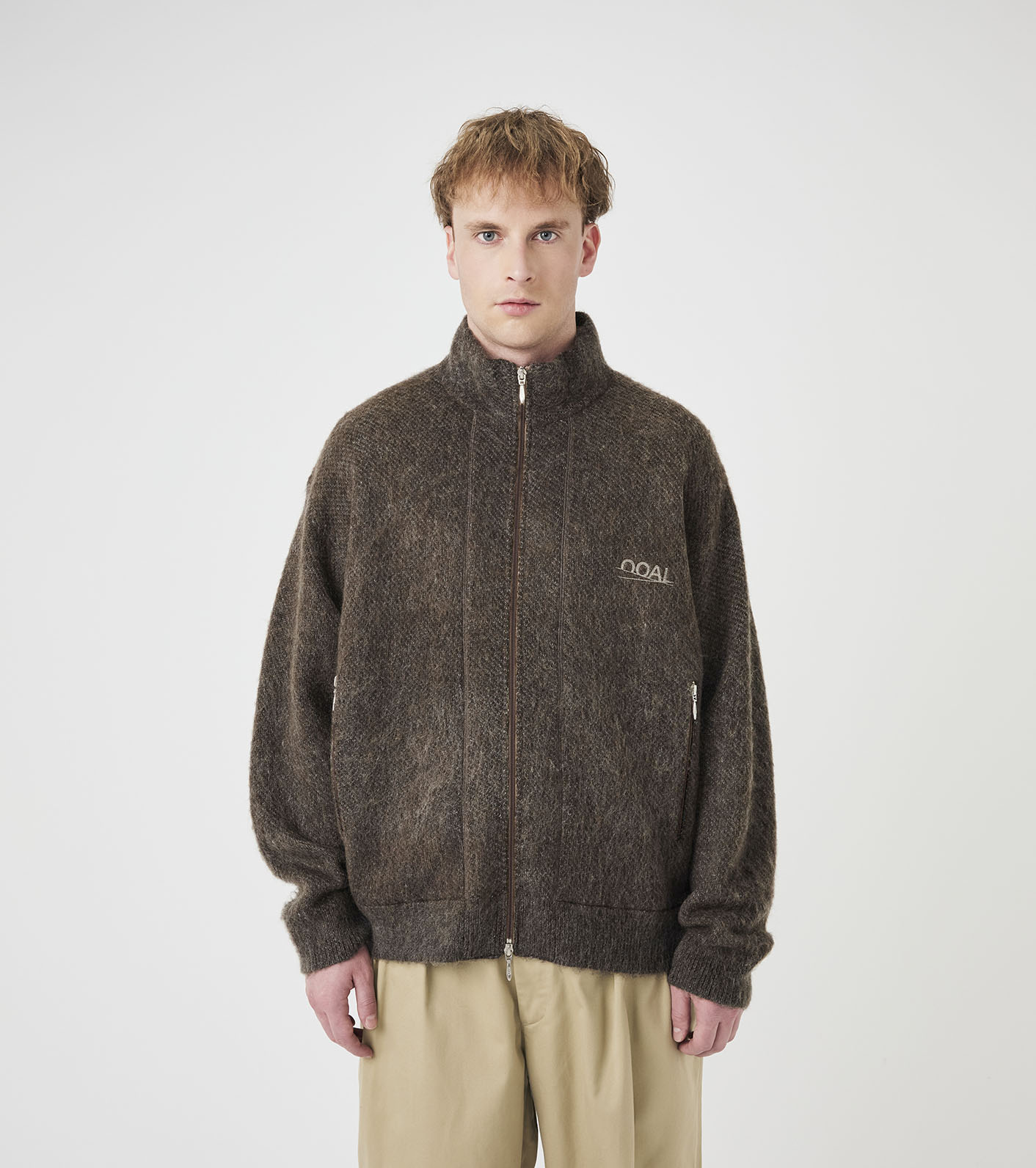 OOAL Zip Up Mohair Jacket