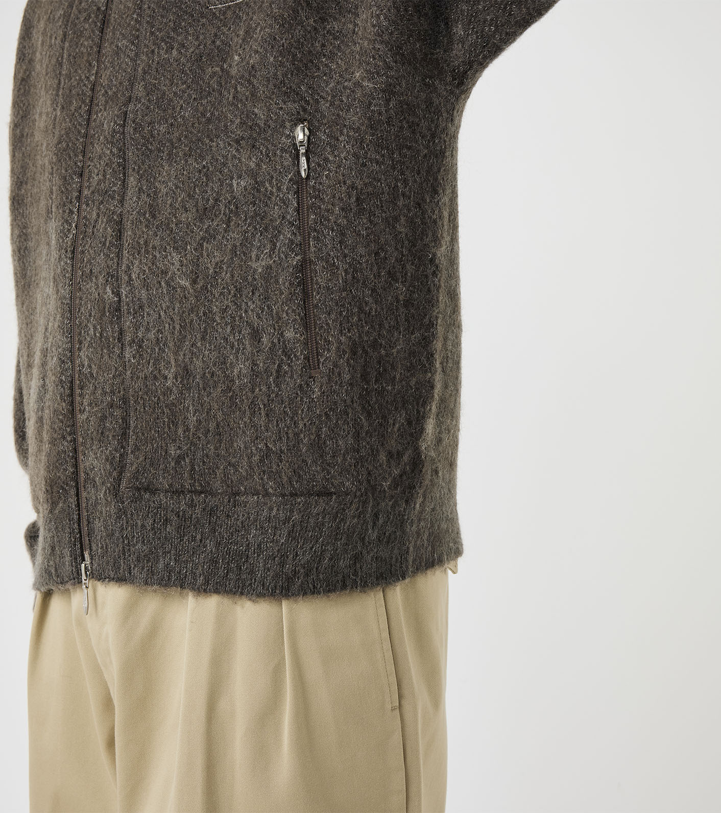 OOAL Zip Up Mohair Jacket
