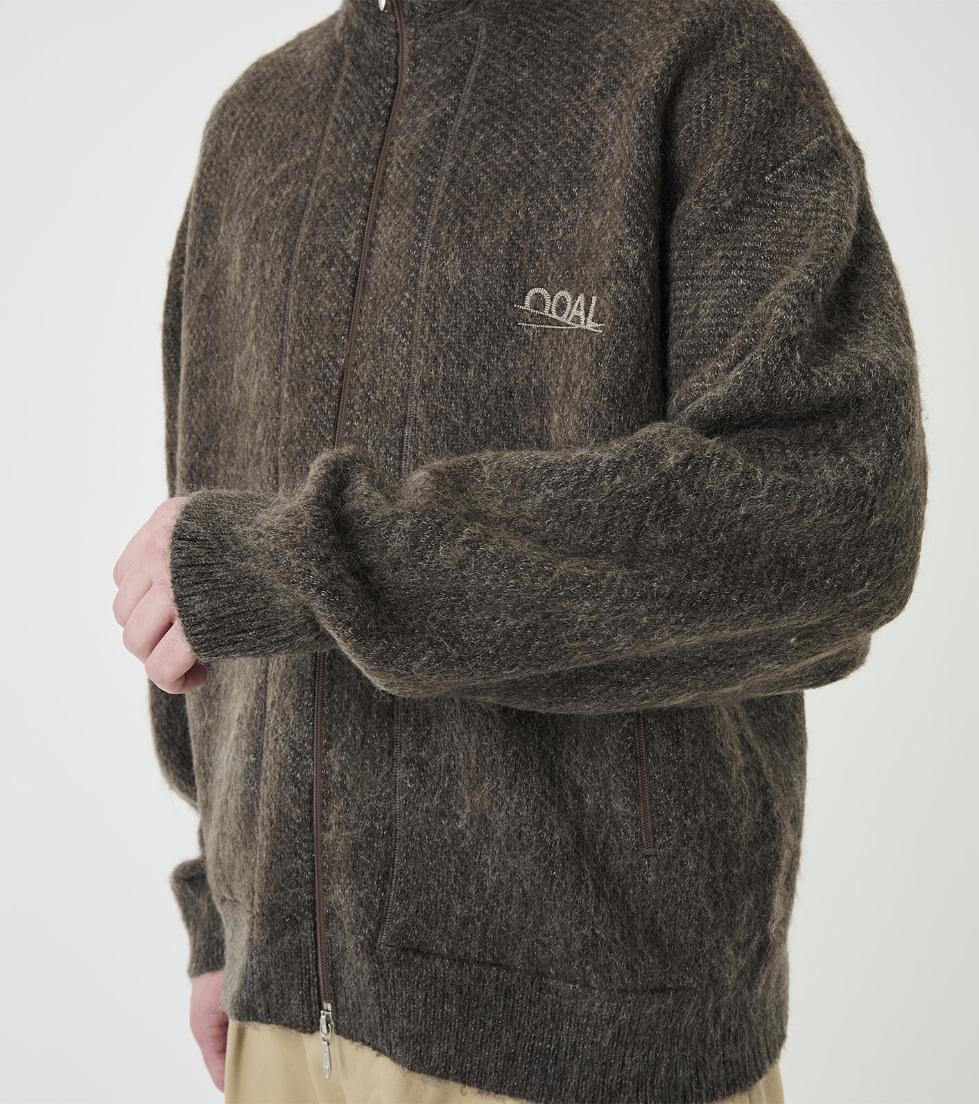 OOAL Zip Up Mohair Jacket