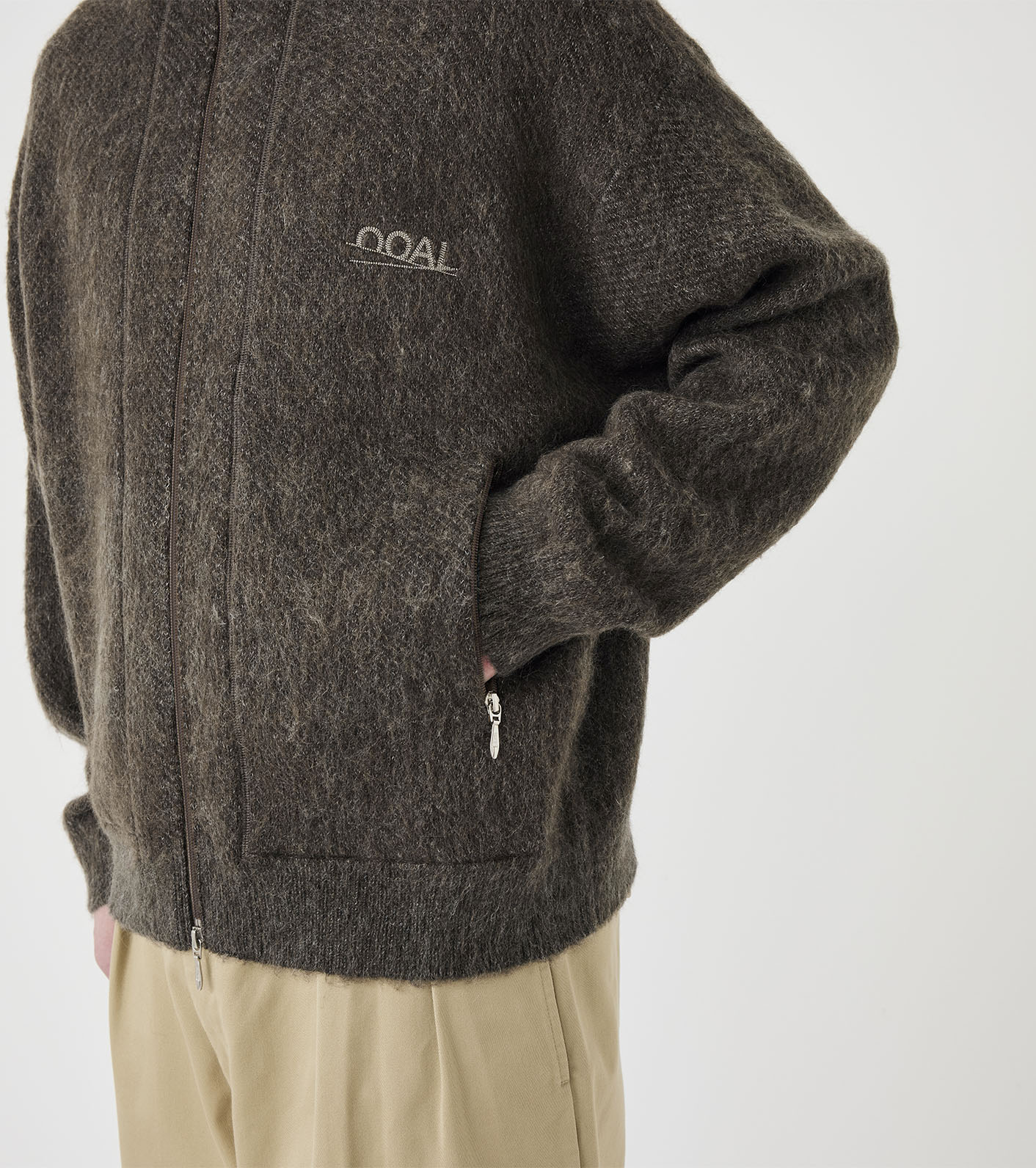 OOAL Zip Up Mohair Jacket