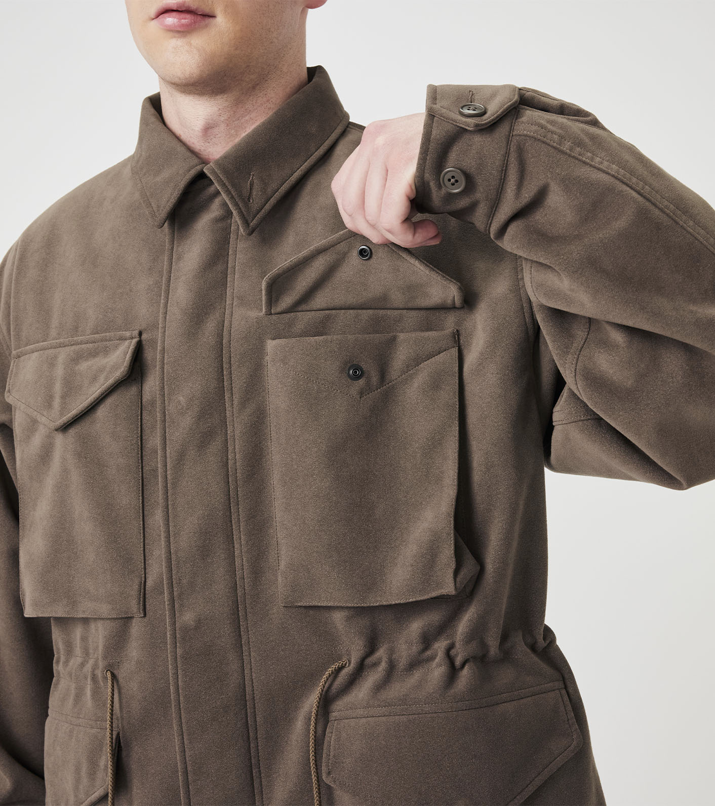 Synthetic Leather Field Jacket