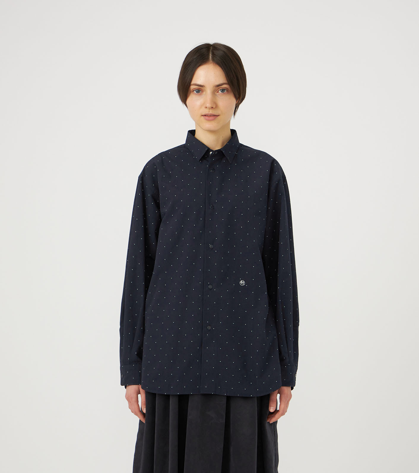 Regular Collar Dot Wind Shirt