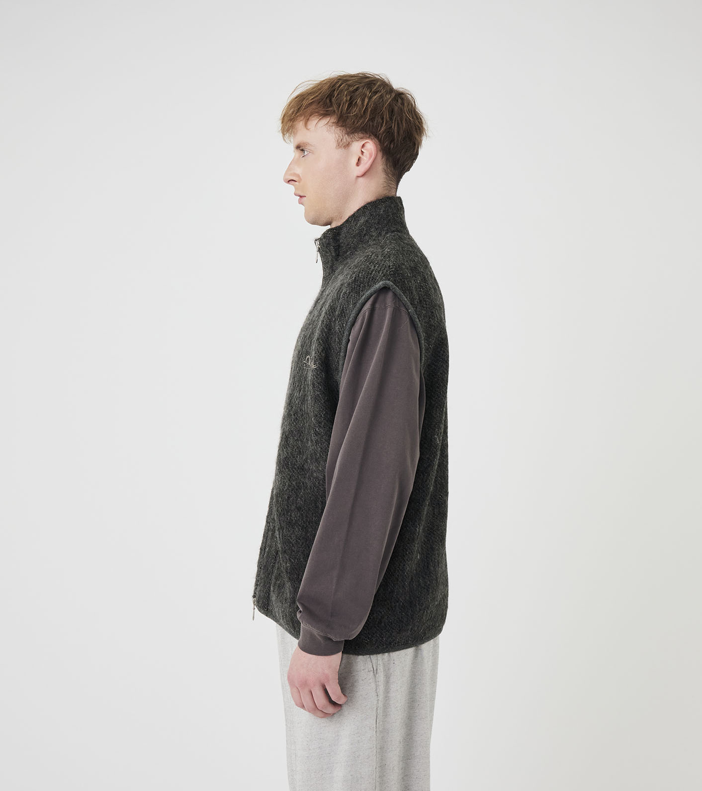OOAL Zip Up Mohair Vest