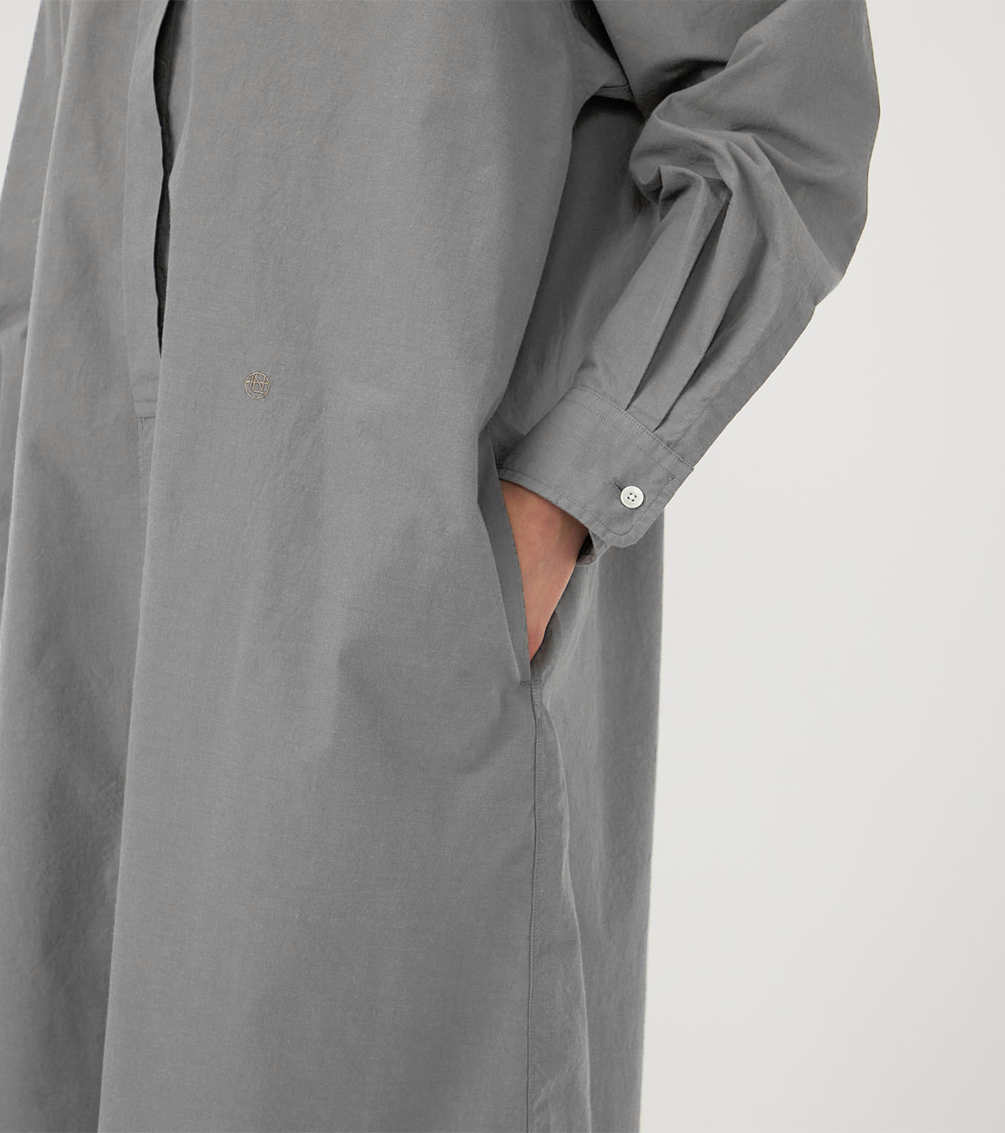 Band Collar Wind Shirt Dress