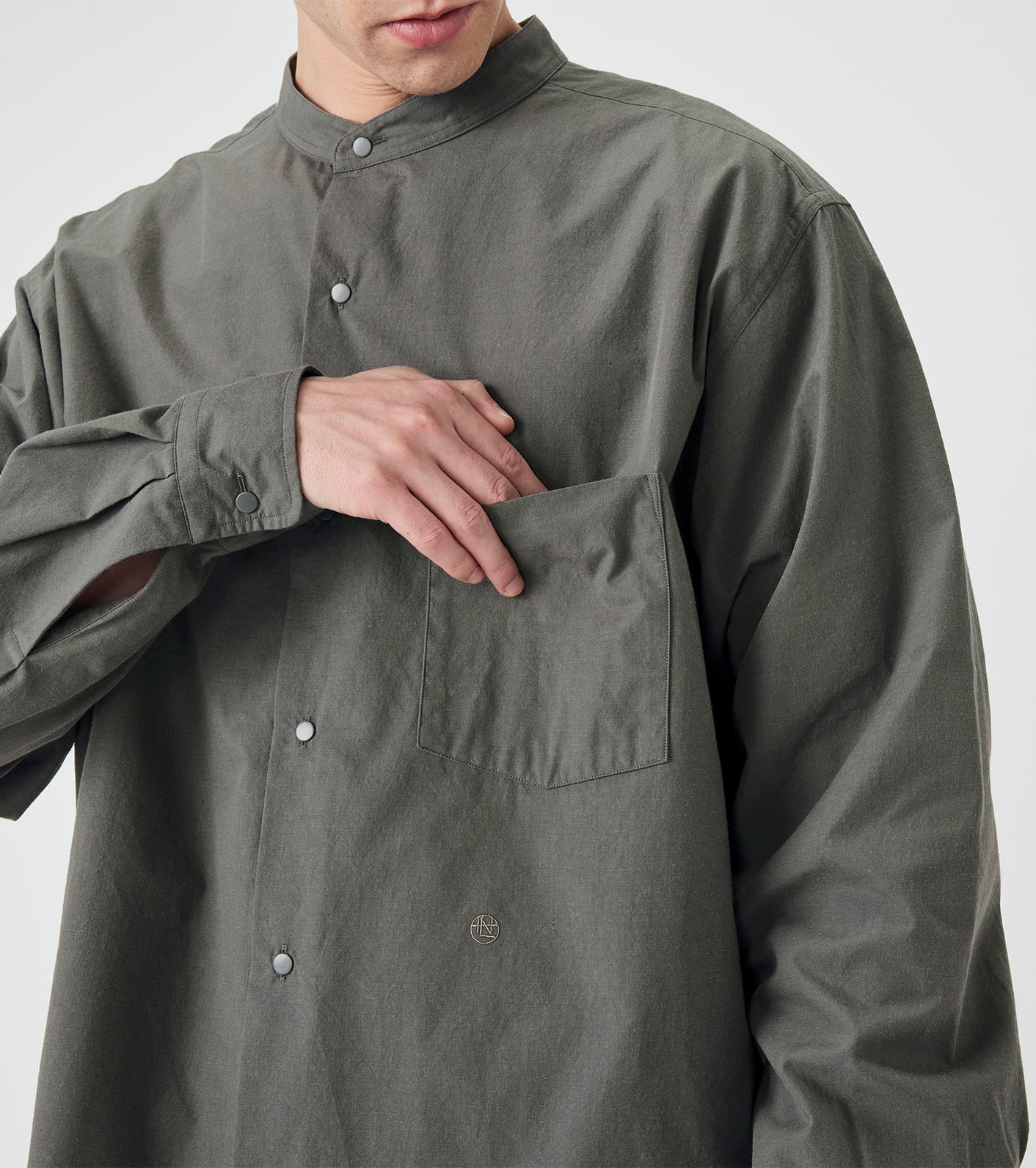 Band Collar Wind Shirt
