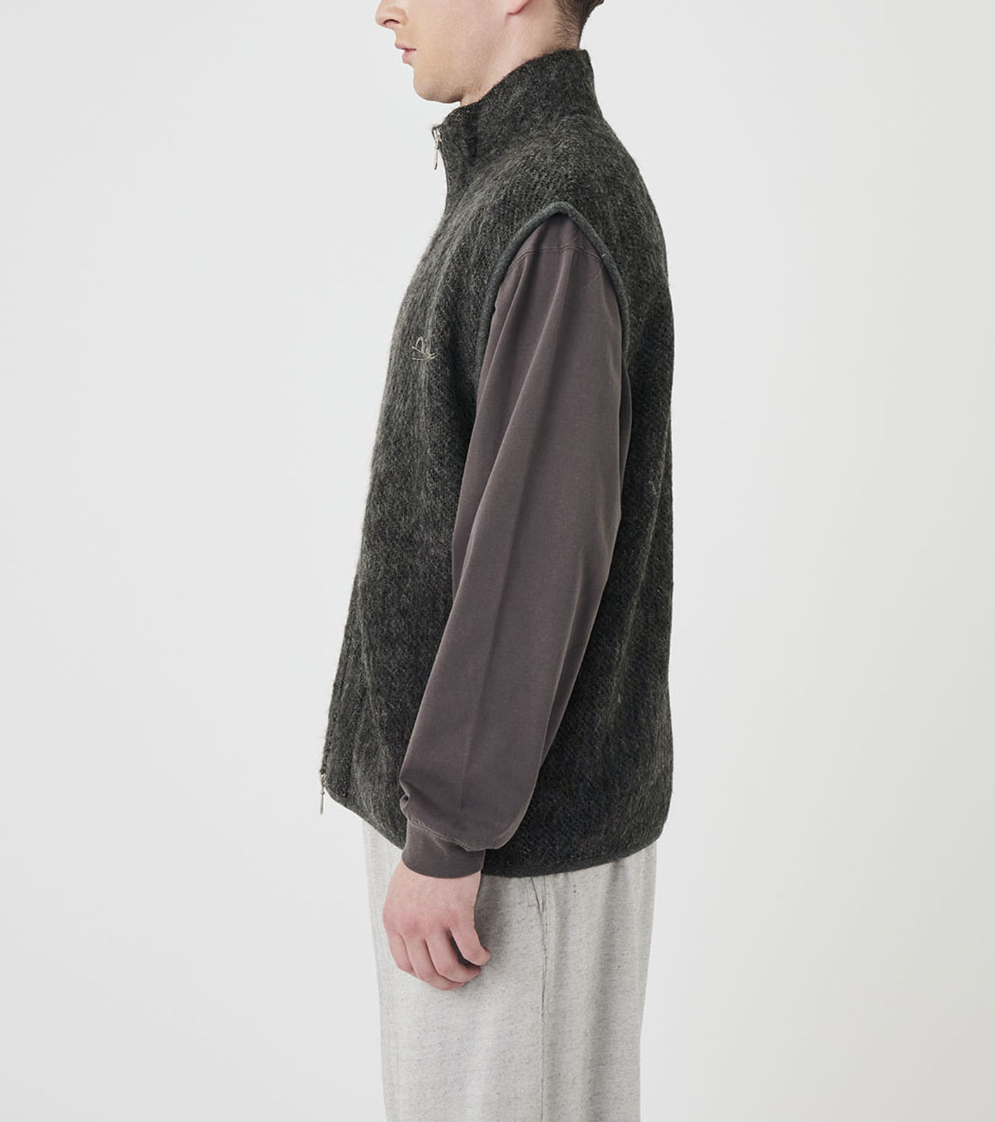 OOAL Zip Up Mohair Vest