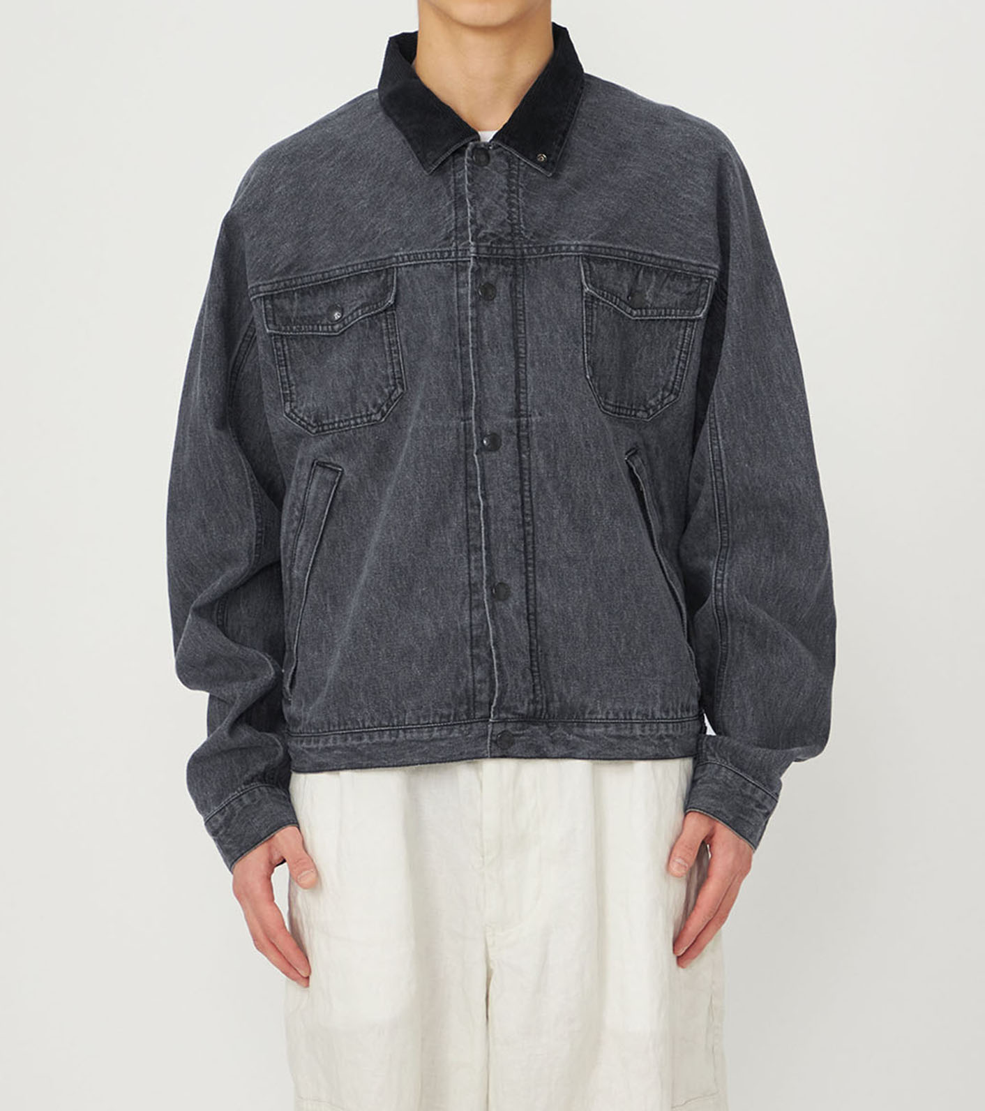 Linen Cotton Denim Field Jacket
