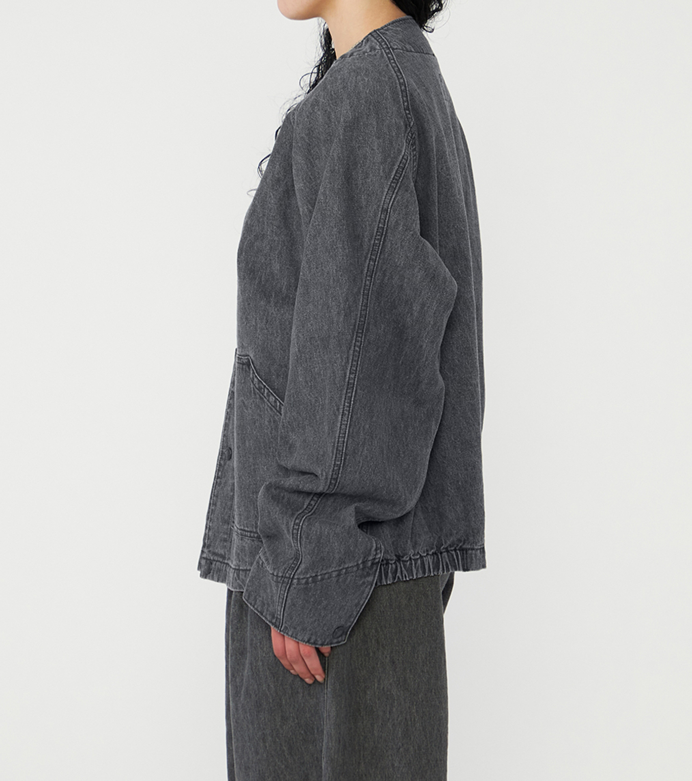 Linen Cotton Denim Field Cardigan