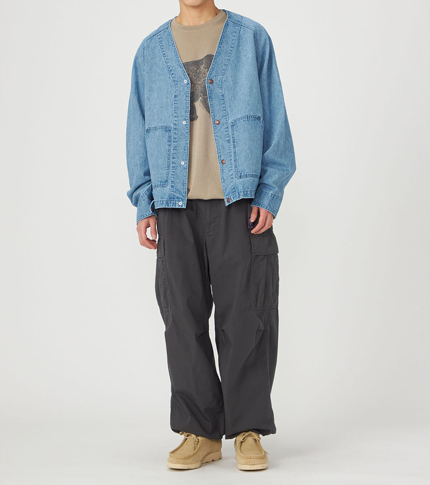 Linen Cotton Denim Field Cardigan