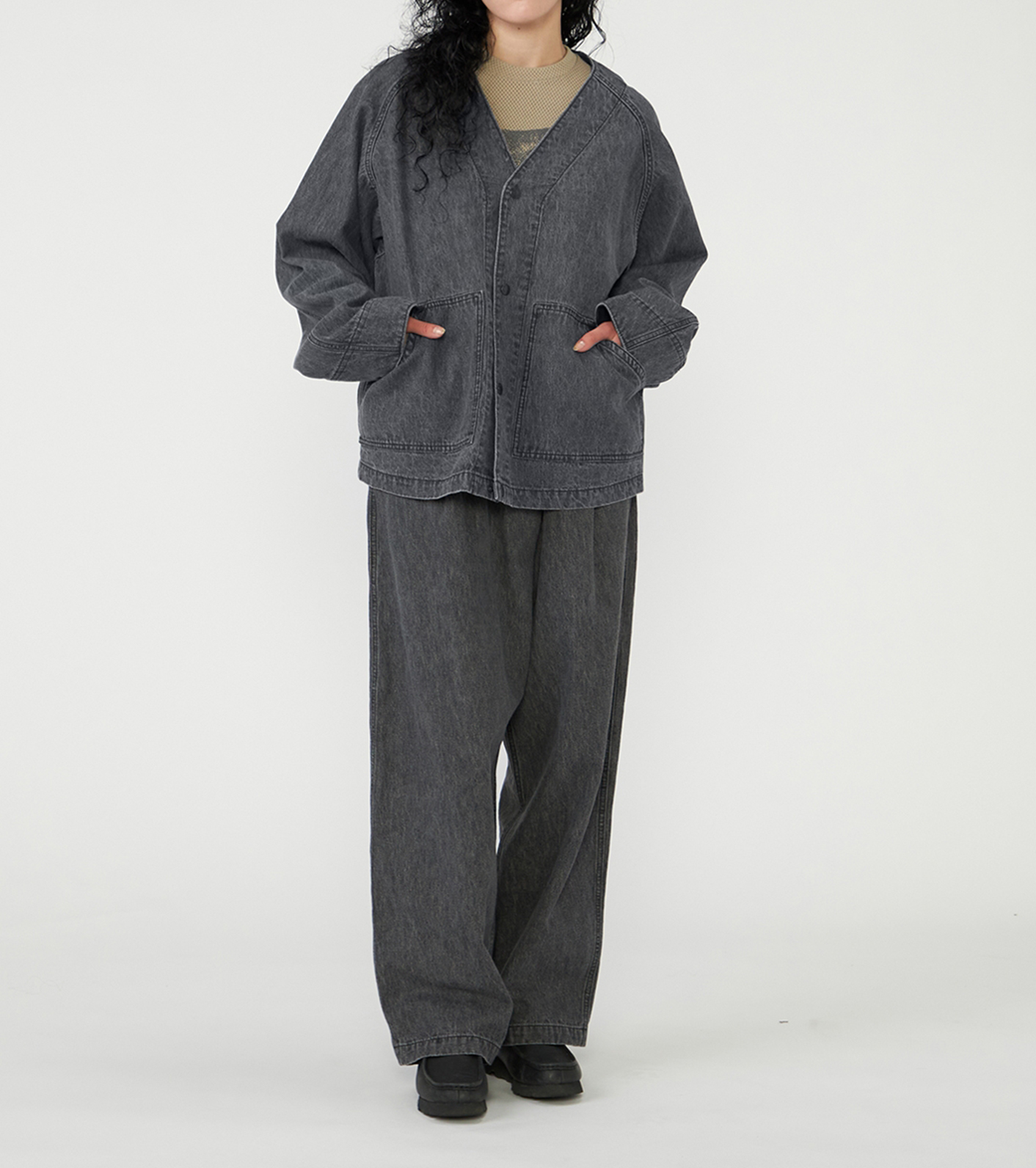 Linen Cotton Denim Field Cardigan