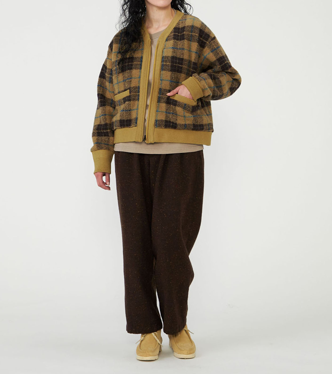 PLAS Plaid Fleece Field Cardigan
