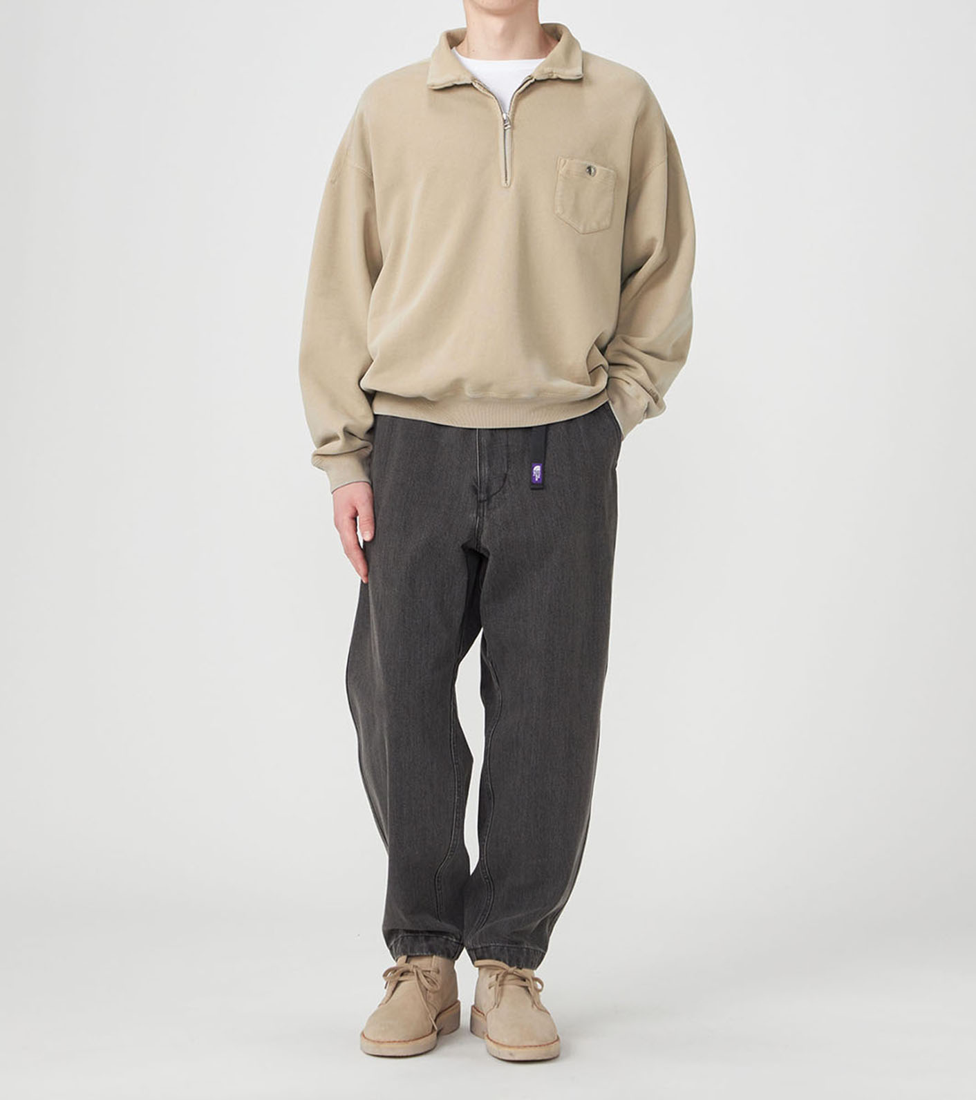 Garment Dyed Field Half Zip Sweatshirts